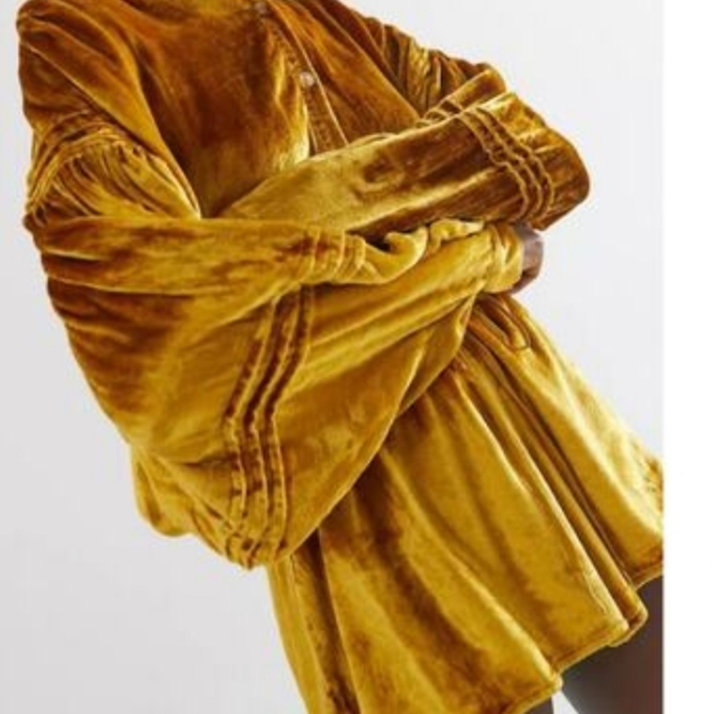 Urban Outfitters Gold Velvet Romper